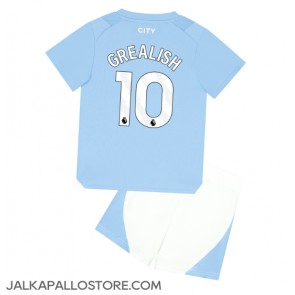 Manchester City Jack Grealish #10 Kotipaita Lapsille 2023-24 Lyhythihainen (+ shortsit)